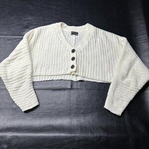 Urban Outfitters Cropped Button Down - V-Neck Sweater